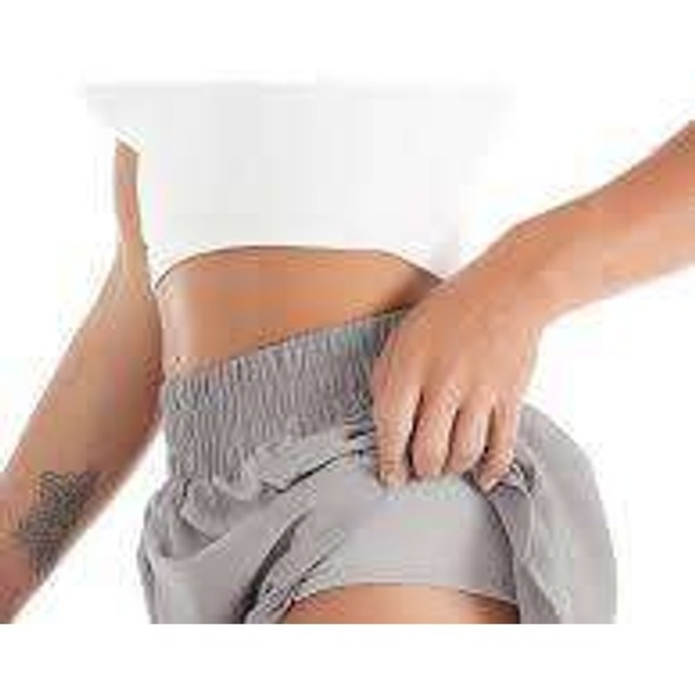 Blooming Jelly Womens Gray Athletic Running Shorts Smocked Waist Zipper Pocket S